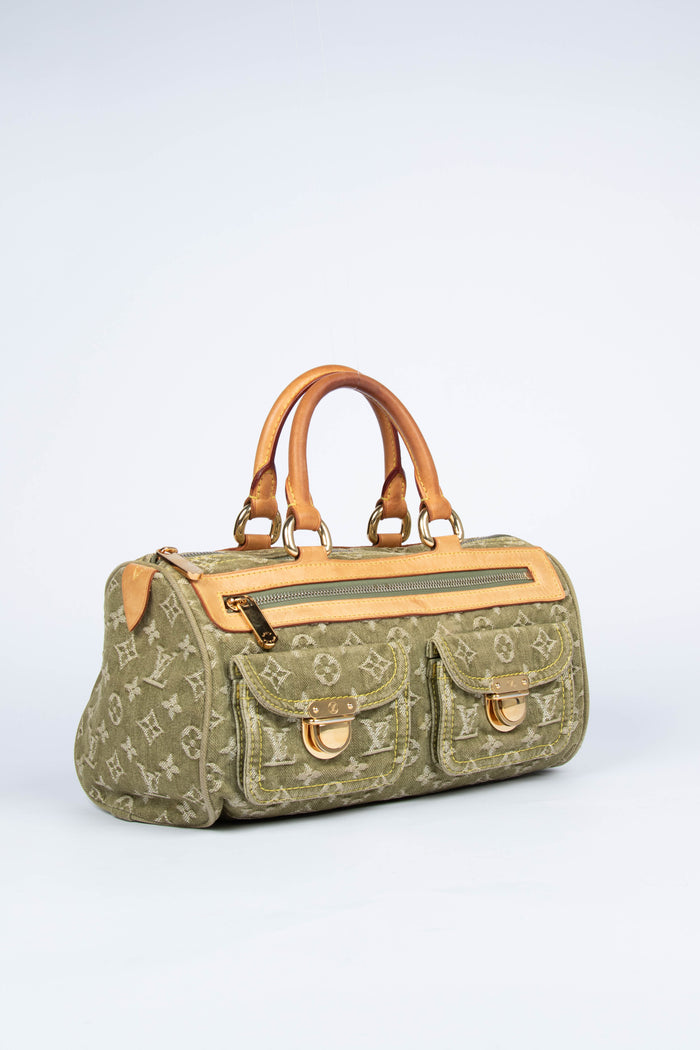 Vintage Louis Vuitton Green Denim Neo Speedy Bag