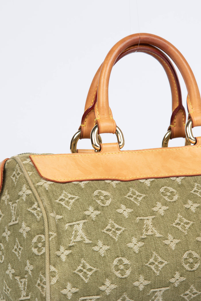 Vintage Louis Vuitton Green Denim Neo Speedy Bag