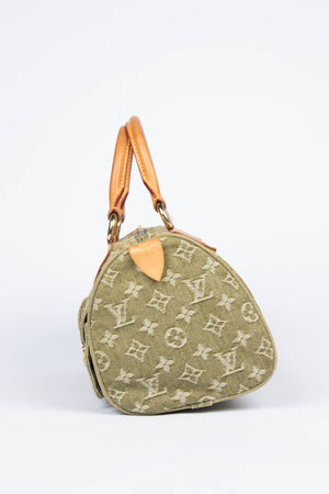 Vintage Louis Vuitton Green Denim Neo Speedy Bag