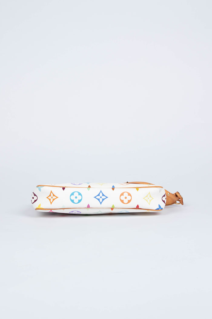 2000s Louis Vuitton x Takashi Murakami White Multicolour Pochette Accessoires