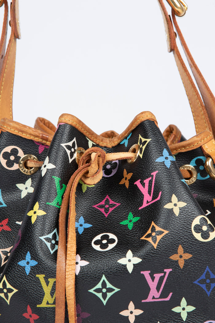 2000s Louis Vuitton x Takashi Murakami Black Multicolour Petit Noé