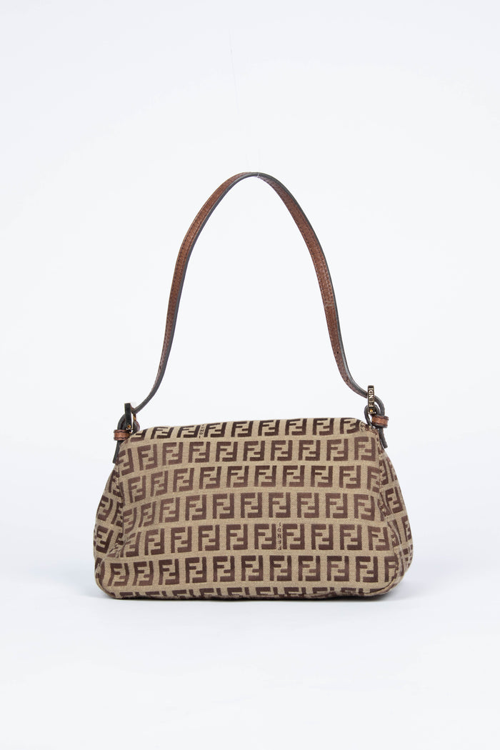 Vintage Fendi Brown Zucchino Shoulder Bag