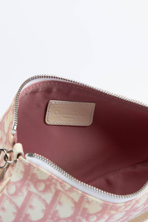 2000s Christian Dior Pink Monogram Trotter Saddle Bag