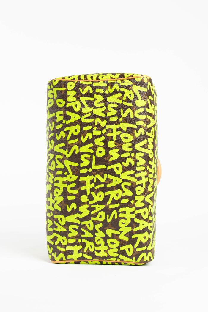 SUPER RARE Louis Vuitton x Stephen Sprouse Neon Green Graffiti Speedy 30cm