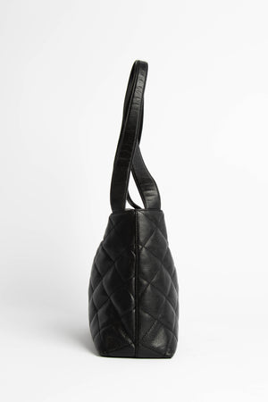 2000s Chanel Black Caviar Leather Shoulder Bag with GHW