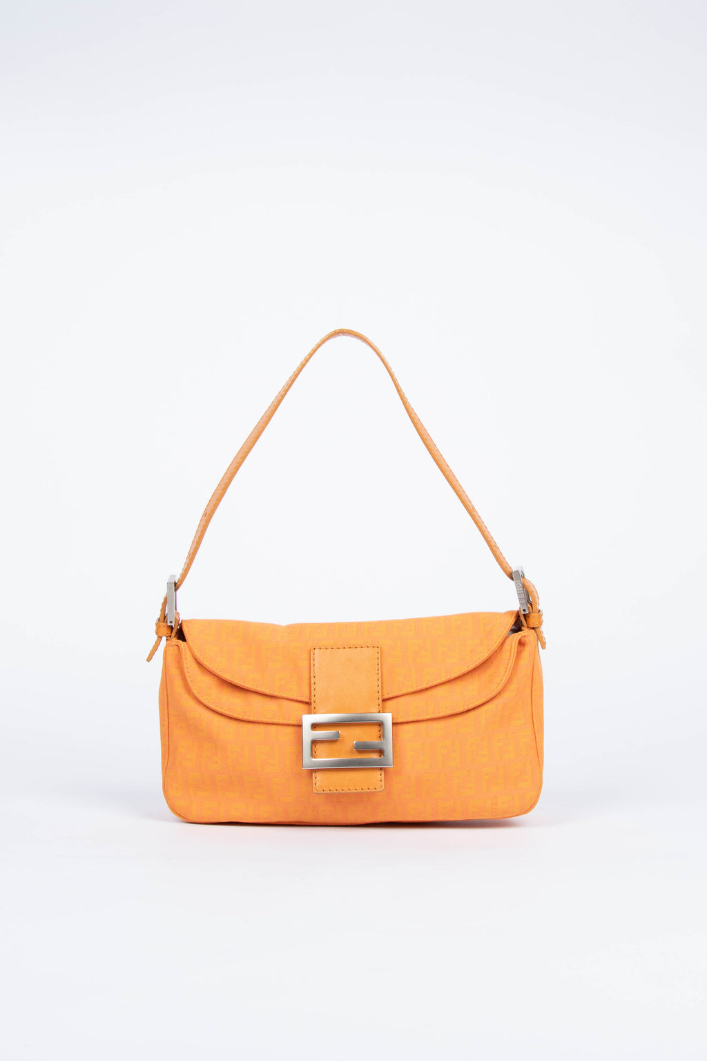 Vintage Fendi Orange Zucchino Shoulder Bag