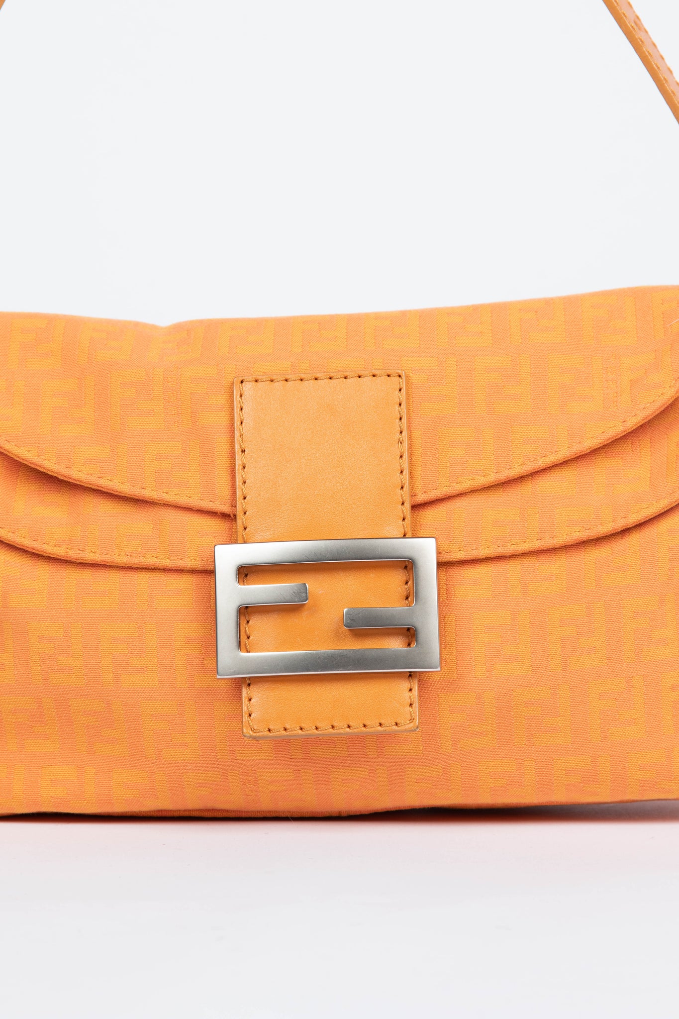 Vintage Fendi Orange Zucchino Shoulder Bag