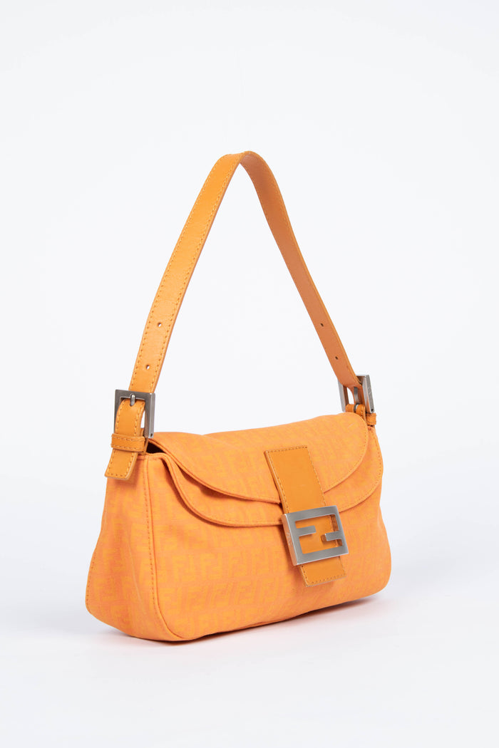 Vintage Fendi Orange Zucchino Shoulder Bag