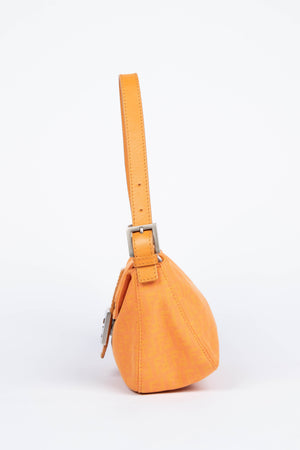 Vintage Fendi Orange Zucchino Shoulder Bag