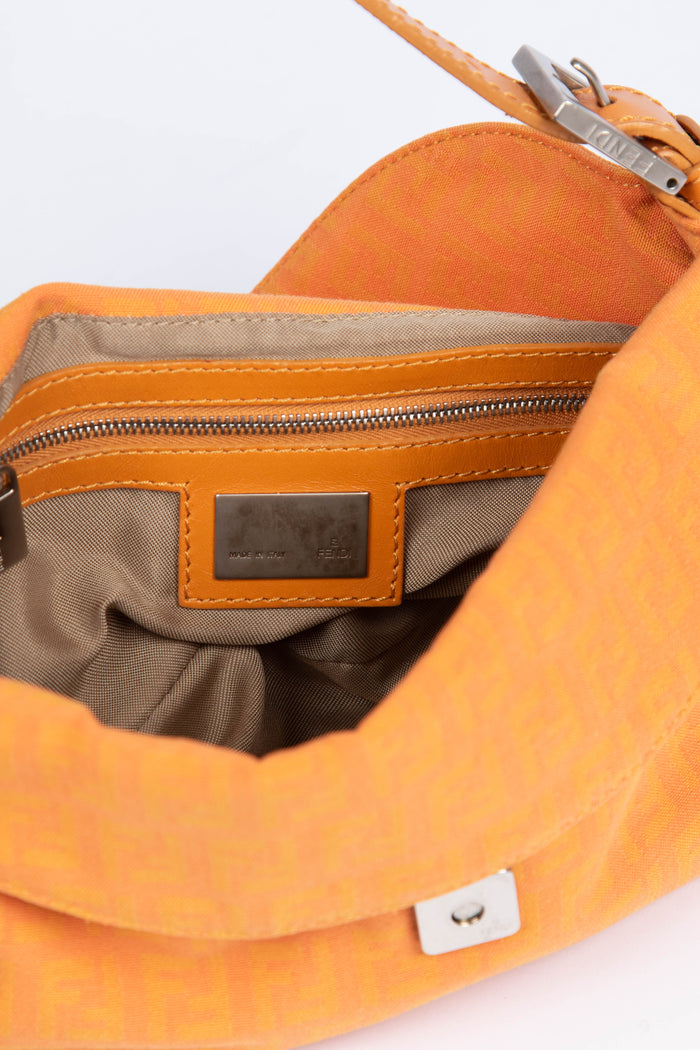 Vintage Fendi Orange Zucchino Shoulder Bag