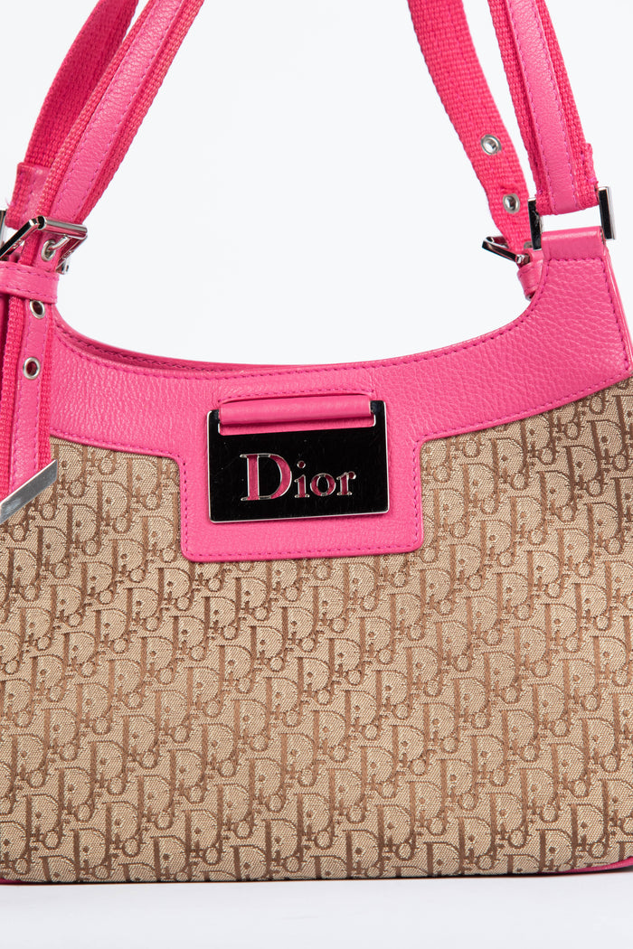 2000s Christian Dior Pink Leather Shoulder Bag