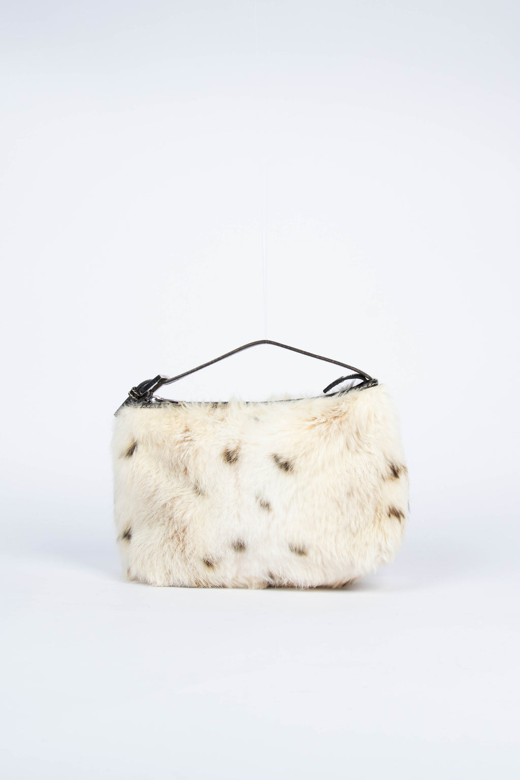 RARE Vintage Fendi White Fur Top Handle Bag