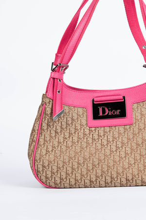 2000s Christian Dior Pink Leather Shoulder Bag