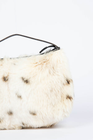 RARE Vintage Fendi White Fur Top Handle Bag