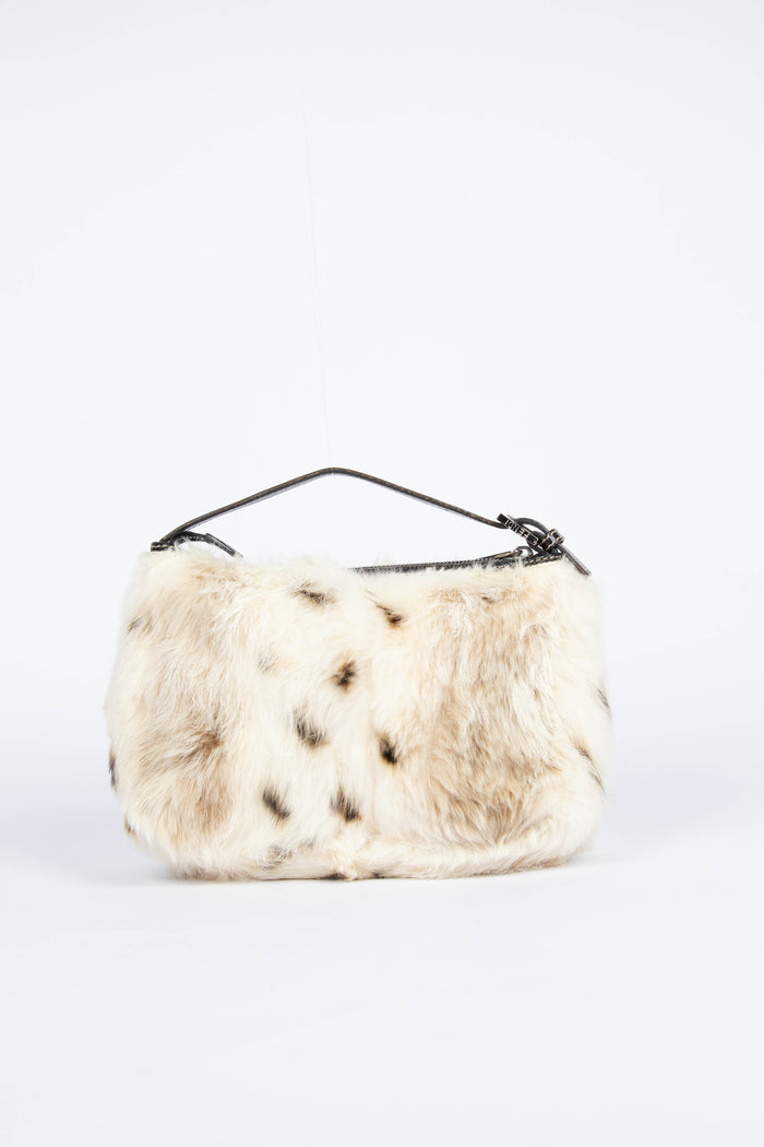 RARE Vintage Fendi White Fur Top Handle Bag