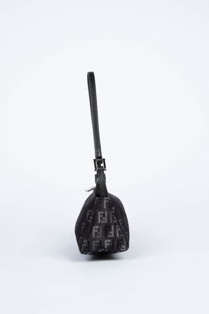 2000s Fendi Black Zucchino Shoulder Bag