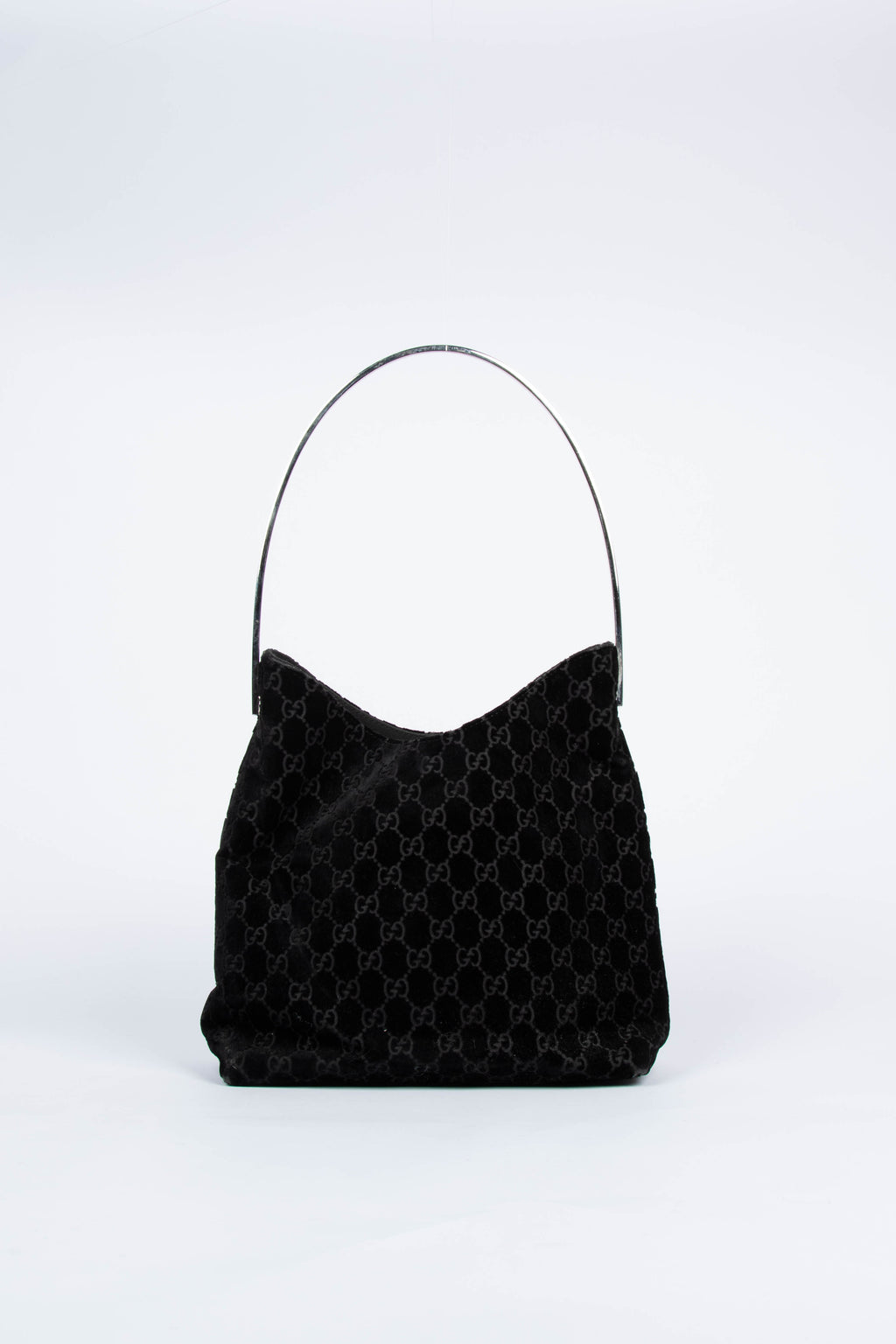 90s Gucci Tom Ford Black Monogram Shoulder Bag