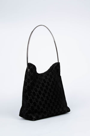 90s Gucci Tom Ford Black Monogram Shoulder Bag