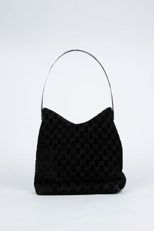 90s Gucci Tom Ford Black Monogram Shoulder Bag