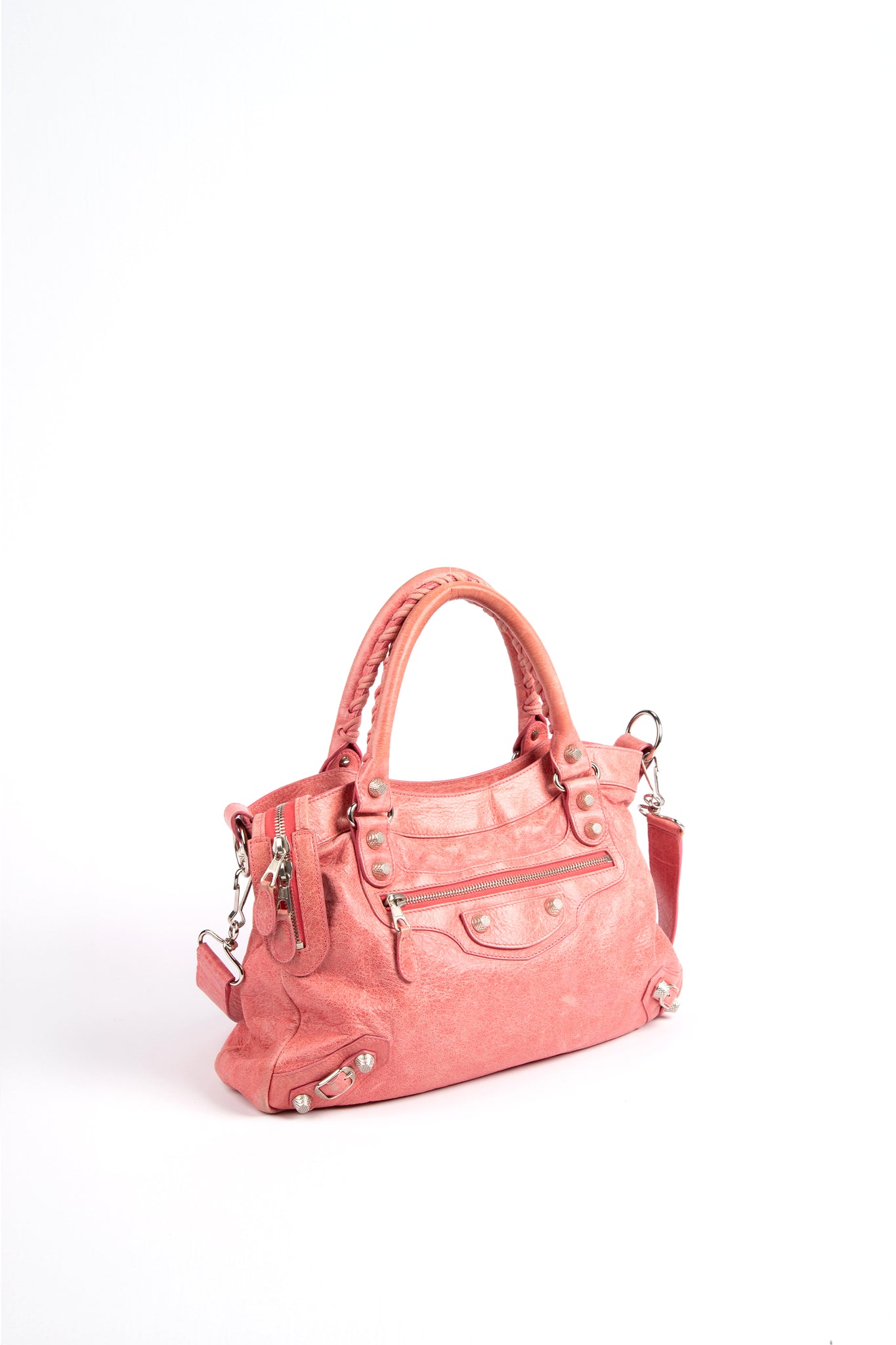 2010s Balenciaga Pink Leather In the Town Bag SHW