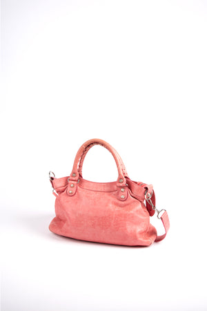 2010s Balenciaga Pink Leather In the Town Bag SHW