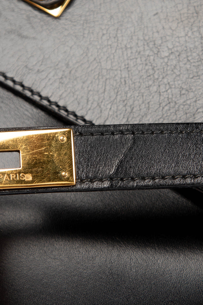 1991 Hermès Kelly 32cm in Black Box Calf Leather with GHW