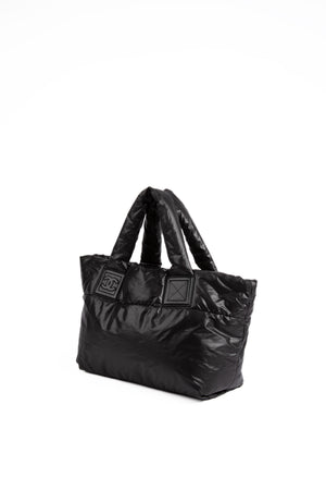 2010s Chanel Nylon Puffer Black Tote Bag