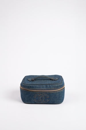 Vintage Chanel Small Denim Vanity Case