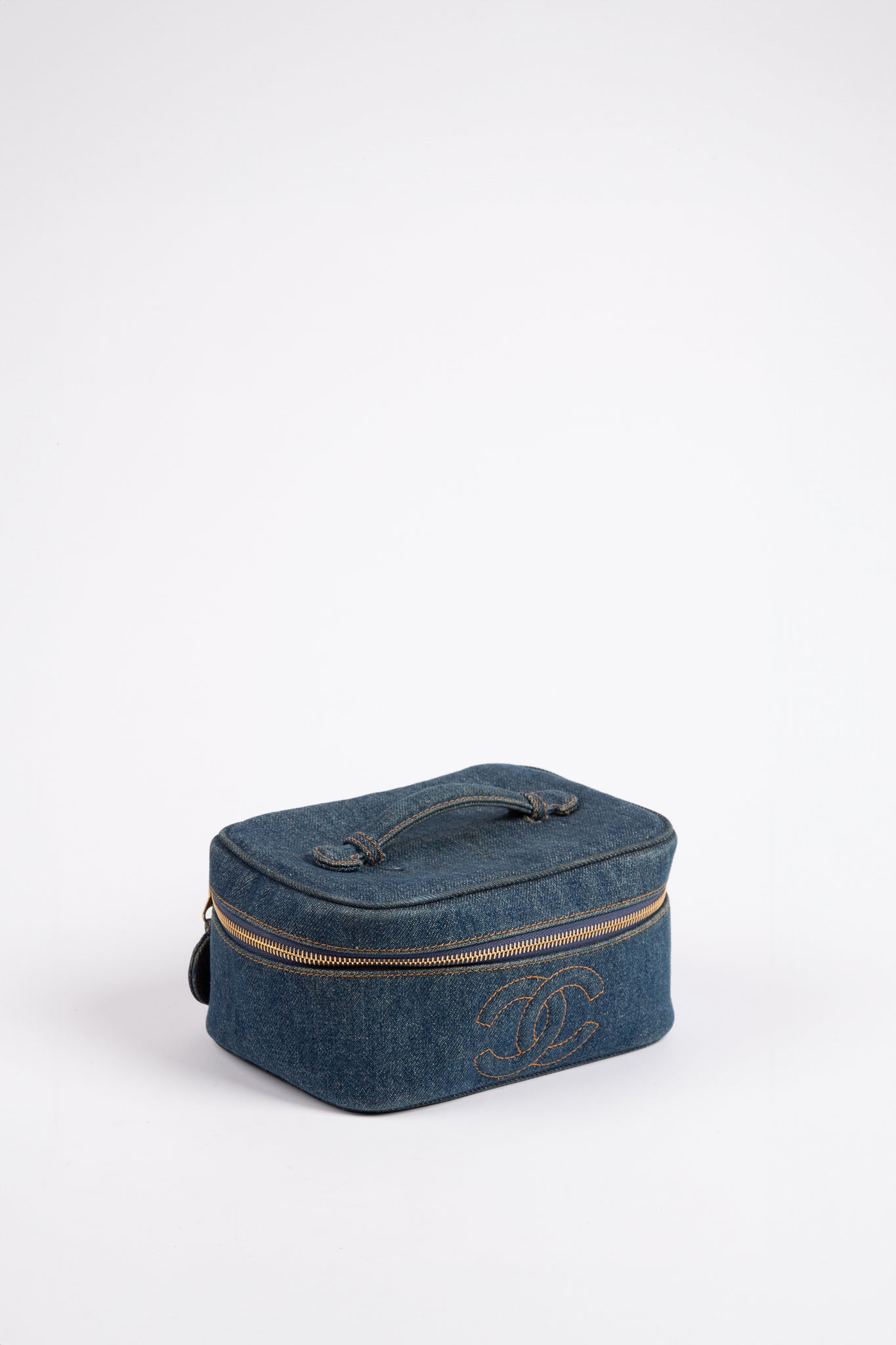 Vintage Chanel Small Denim Vanity Case