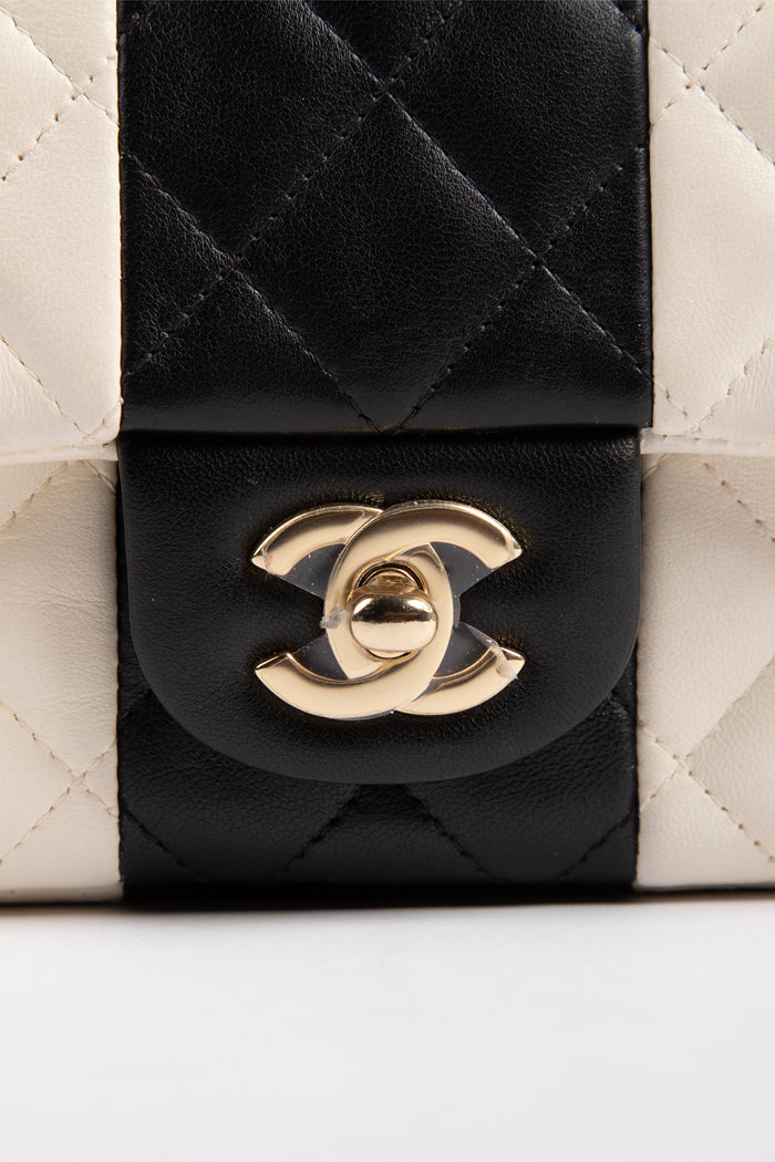 RARE Chanel Bi-Colour Lambskin Mini Rectangular Flap Bag