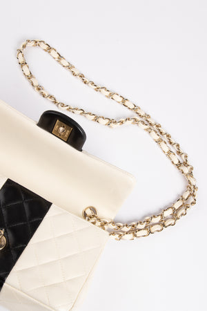 RARE Chanel Bi-Colour Lambskin Mini Rectangular Flap Bag