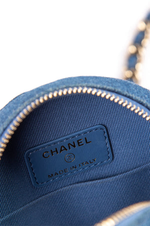 RARE Chanel 2021 Denim Round 19 Cross Body Bag