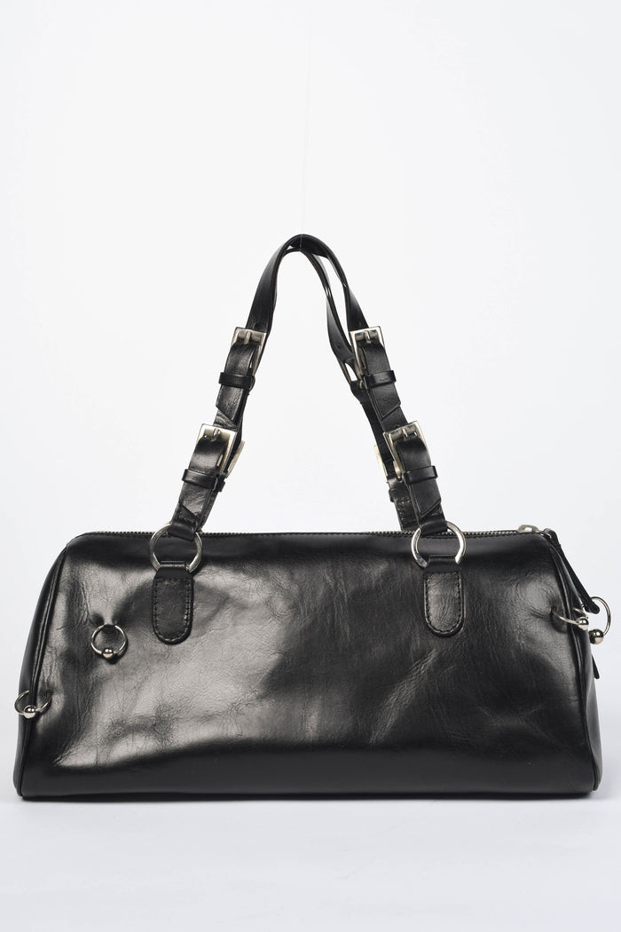 RARE Christian Dior Black Leather Hardcore Piercing Shoulder Bag