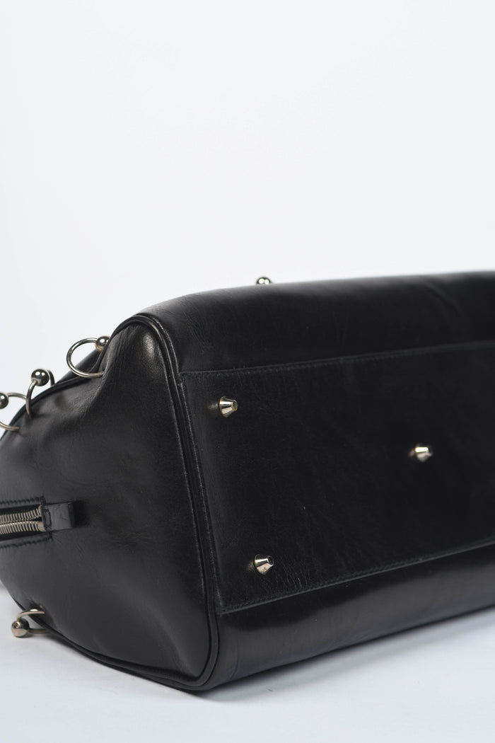 RARE Christian Dior Black Leather Hardcore Piercing Shoulder Bag