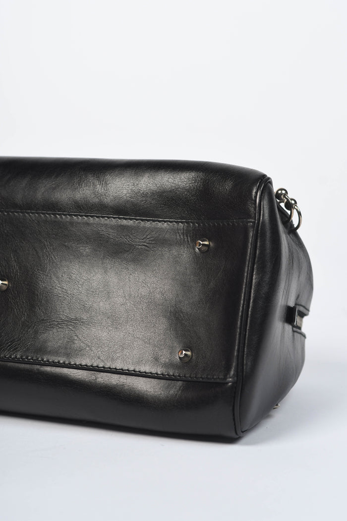 RARE Christian Dior Black Leather Hardcore Piercing Shoulder Bag