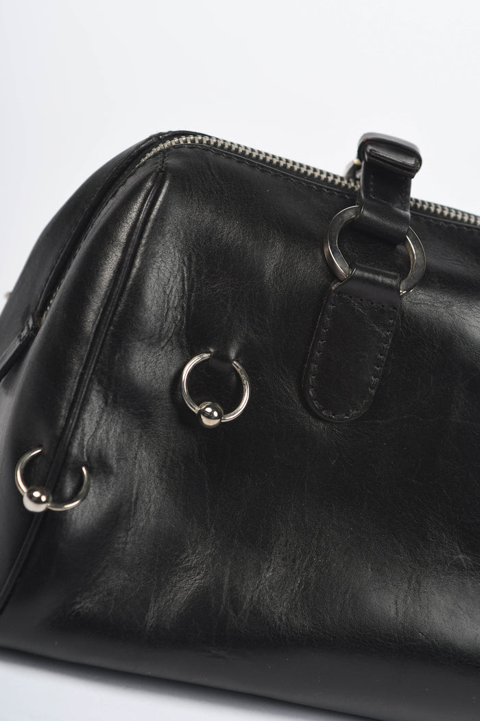 RARE Christian Dior Black Leather Hardcore Piercing Shoulder Bag