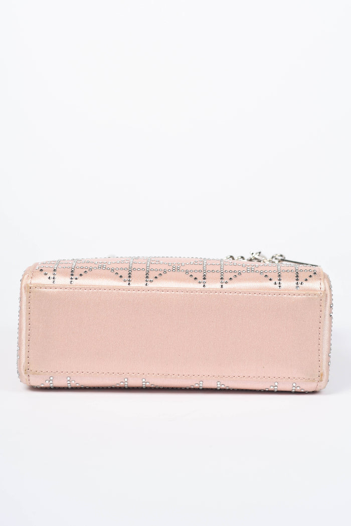 RARE Christian Dior Pink Crystal Embellished Mini Lady Dior