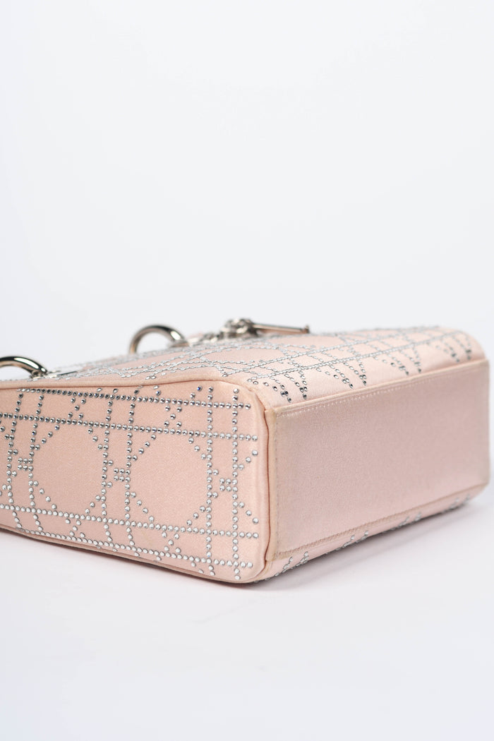 RARE Christian Dior Pink Crystal Embellished Mini Lady Dior