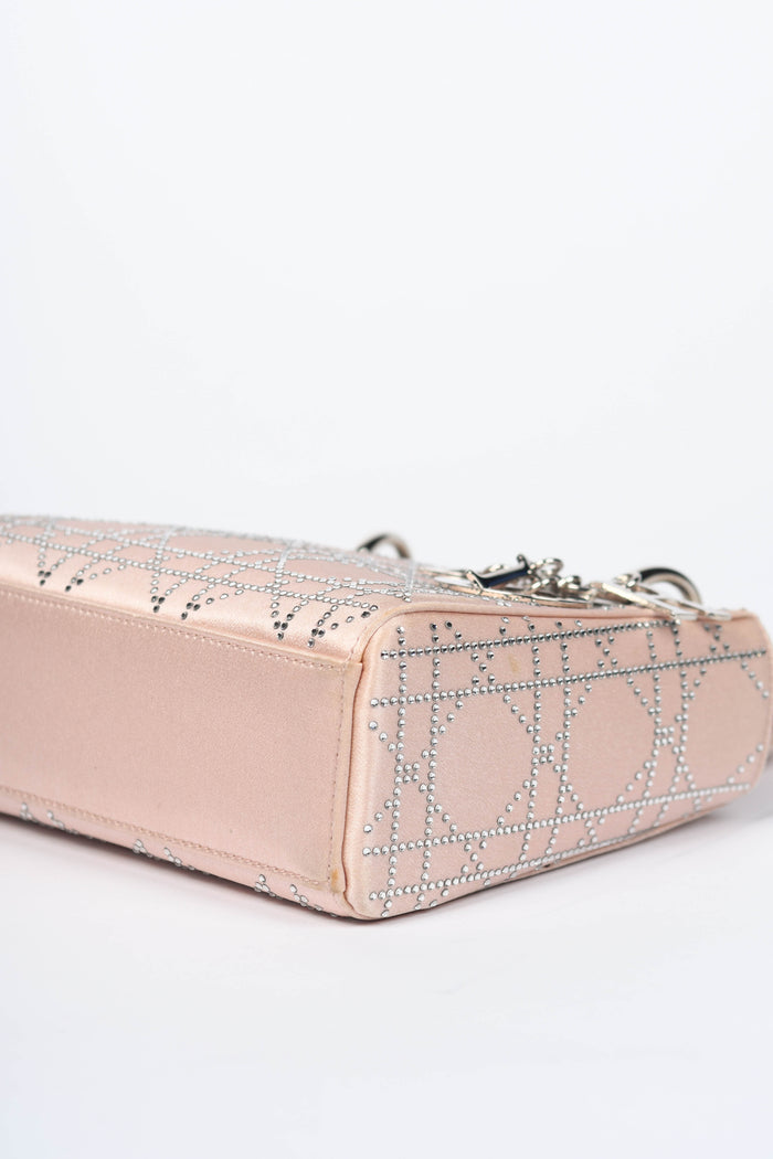 RARE Christian Dior Pink Crystal Embellished Mini Lady Dior