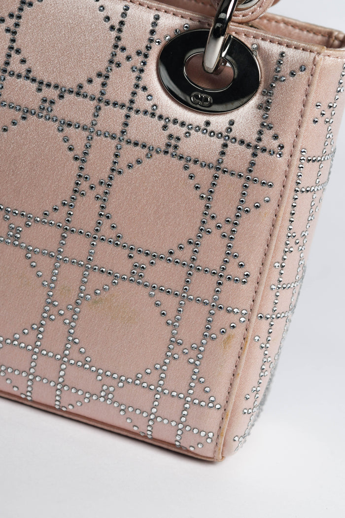 RARE Christian Dior Pink Crystal Embellished Mini Lady Dior