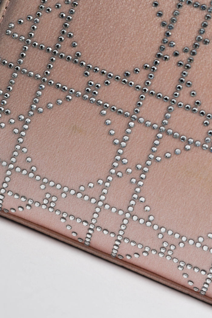 RARE Christian Dior Pink Crystal Embellished Mini Lady Dior