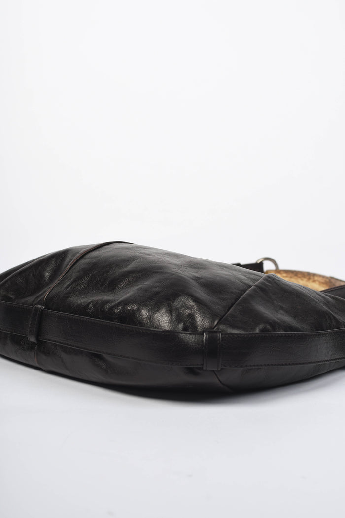 Vintage Yves Saint Laurent Brown Leather Mombasa Shoulder Bag