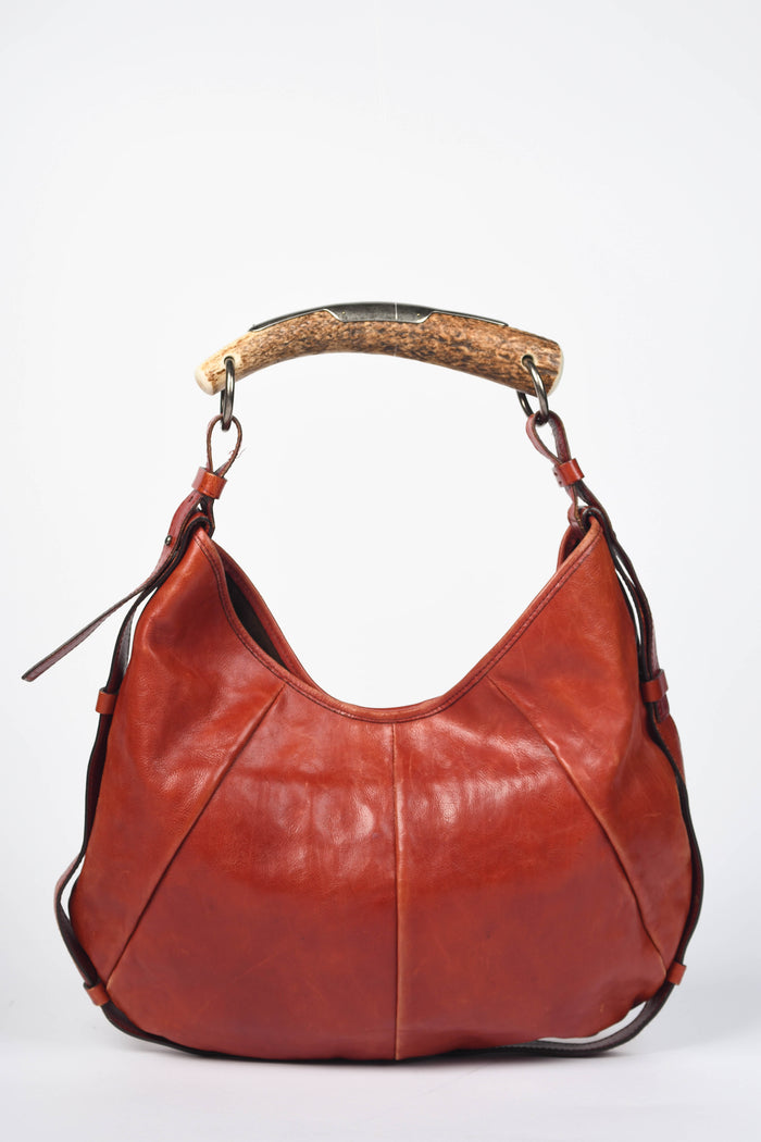 Vintage Yves Saint Laurent Red Leather Mombasa Shoulder Bag