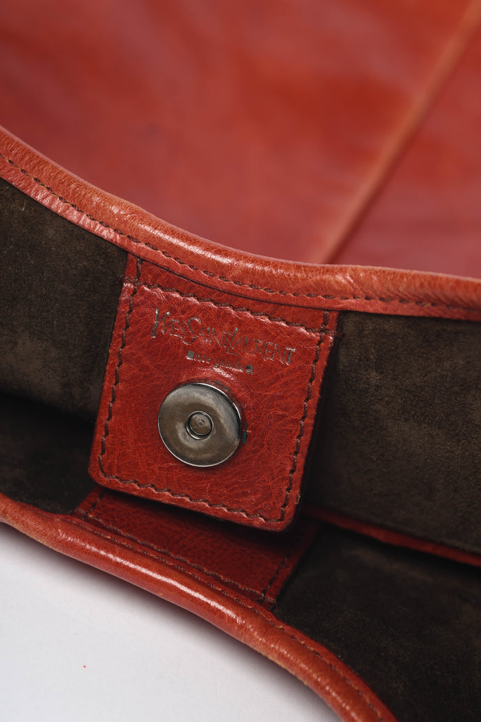 Vintage Yves Saint Laurent Red Leather Mombasa Shoulder Bag