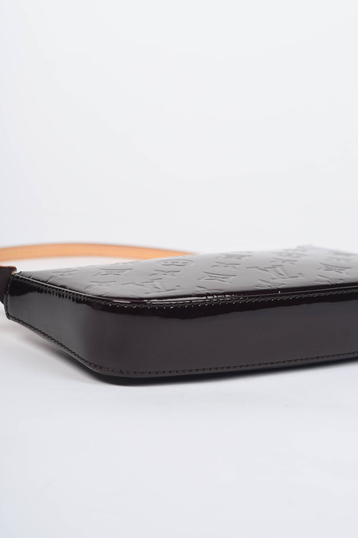 2010s Louis Vuitton Oxblood Monogram Vernis Pochette Accessoires