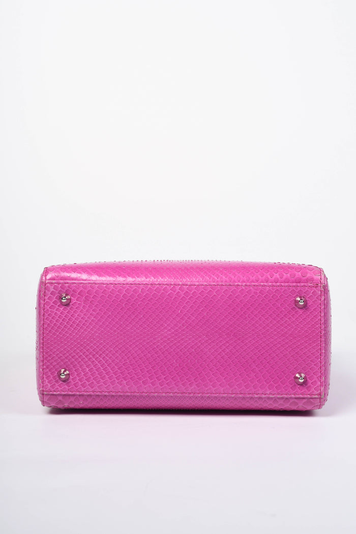 2012 Christian Dior Pink Snakeskin Medium Lady Dior