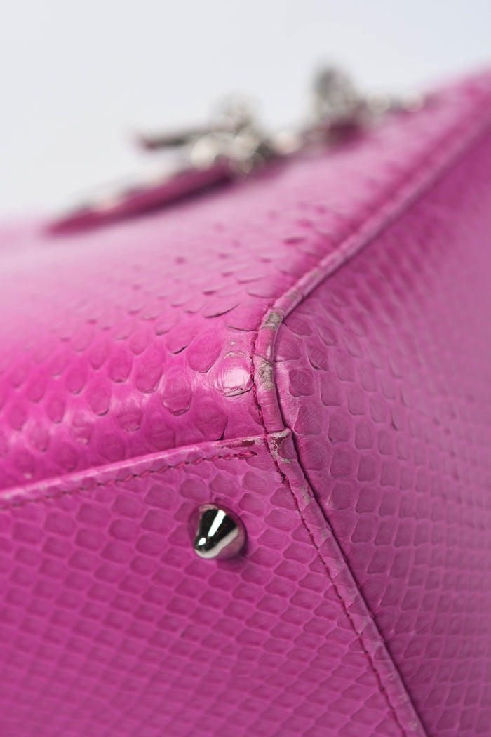 2012 Christian Dior Pink Snakeskin Medium Lady Dior