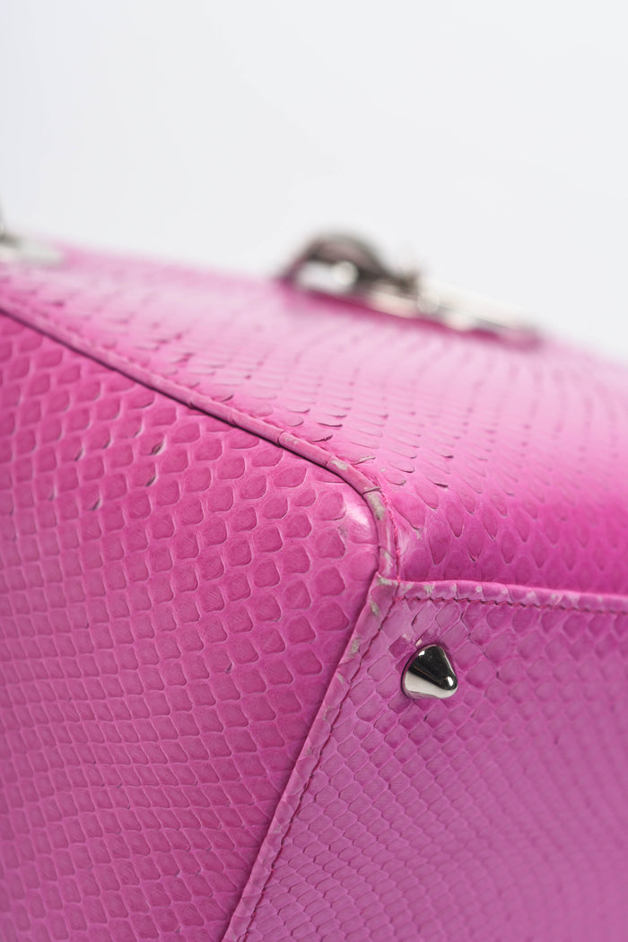 2012 Christian Dior Pink Snakeskin Medium Lady Dior