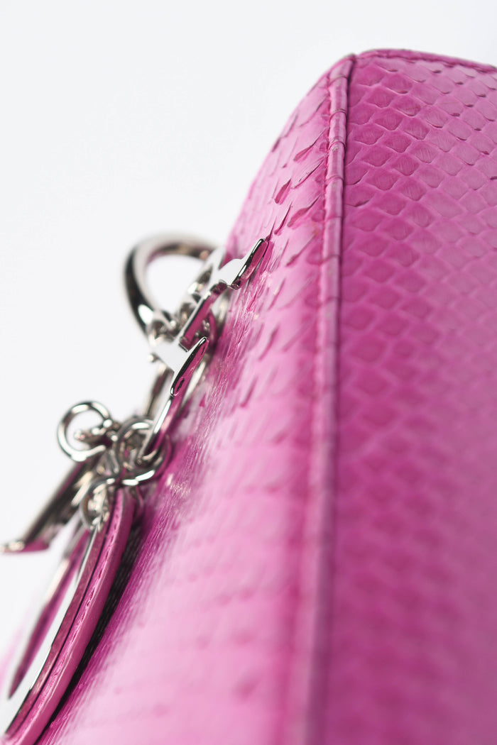 2012 Christian Dior Pink Snakeskin Medium Lady Dior