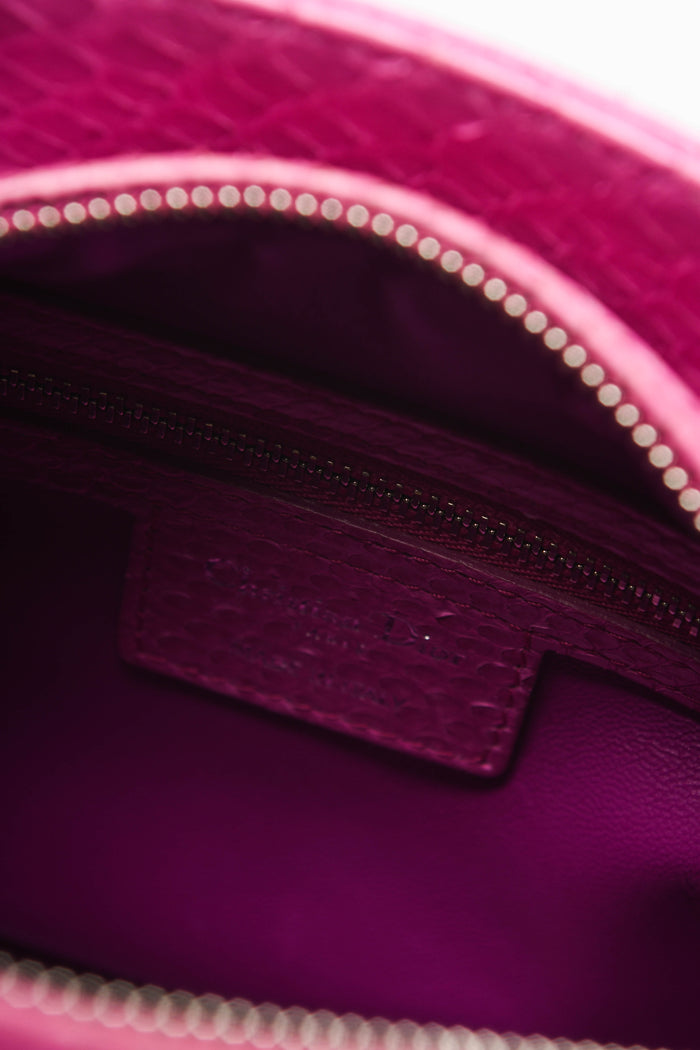 2012 Christian Dior Pink Snakeskin Medium Lady Dior